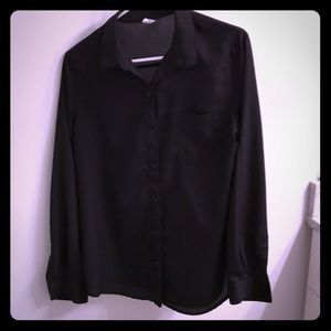 Sheer black button up